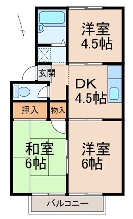 コーポいのうえＢ棟の物件間取画像